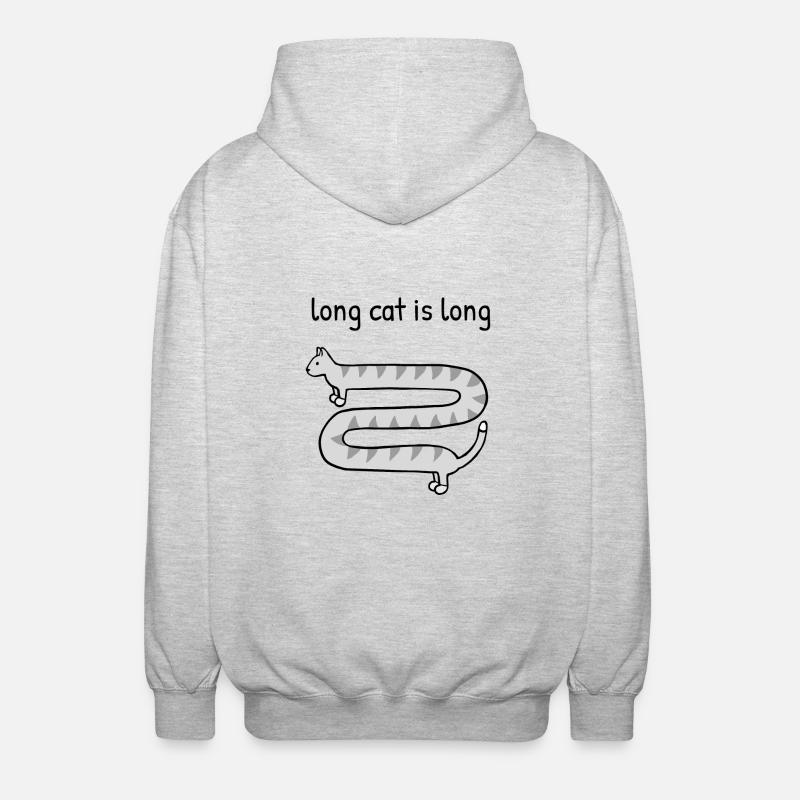 Un chat long est long - Veste à capuche unisexe - gris clair chiné