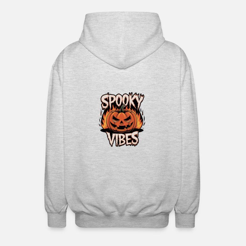 Spooky Jack-o'-lantern – Spooky Vibes - Veste à capuche unisexe - gris clair chiné