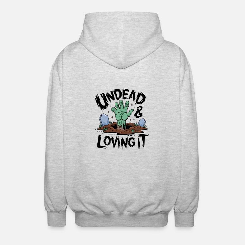 Zombie-Hand - Undead & Loving It - Unisex Kapuzenjacke - Hellgrau meliert