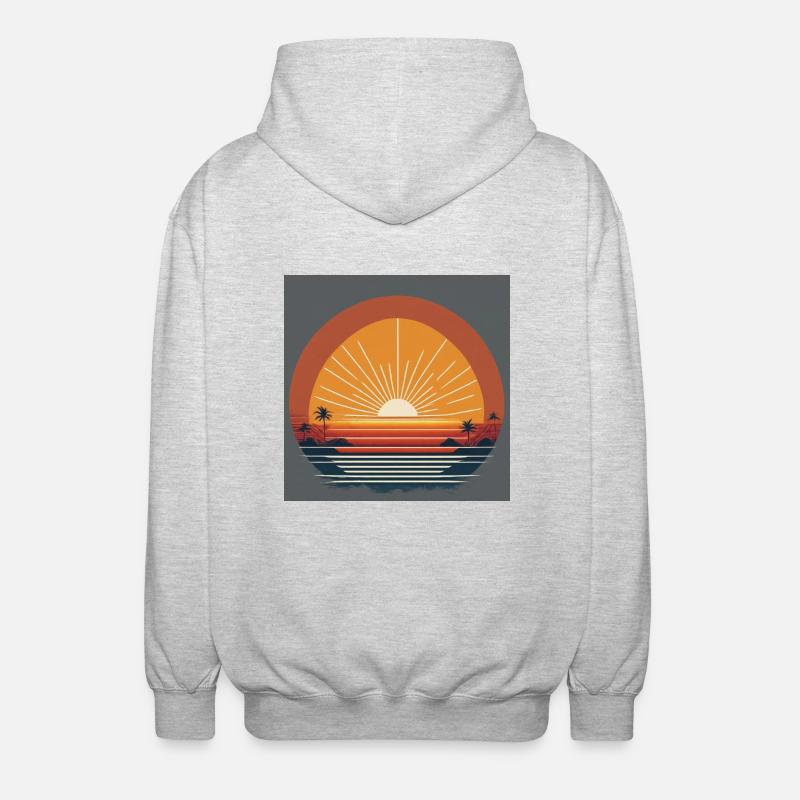 Sunset - Unisex Kapuzenjacke - Hellgrau meliert