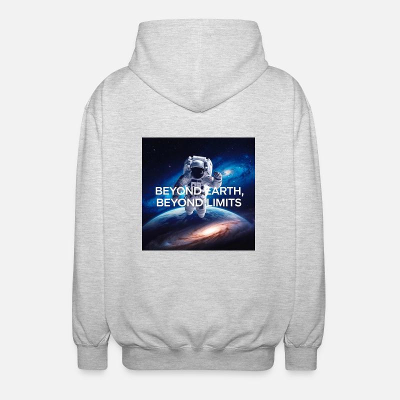 Beyond earth, beyond limits - Unisex Kapuzenjacke - Hellgrau meliert