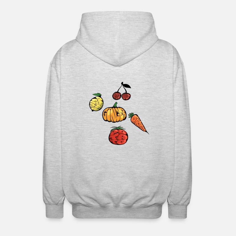 5 Obst und Gemüse - Graff - Unisex Kapuzenjacke - Hellgrau meliert