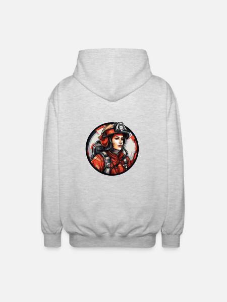 Pompière - Veste à capuche unisexe - gris clair chiné