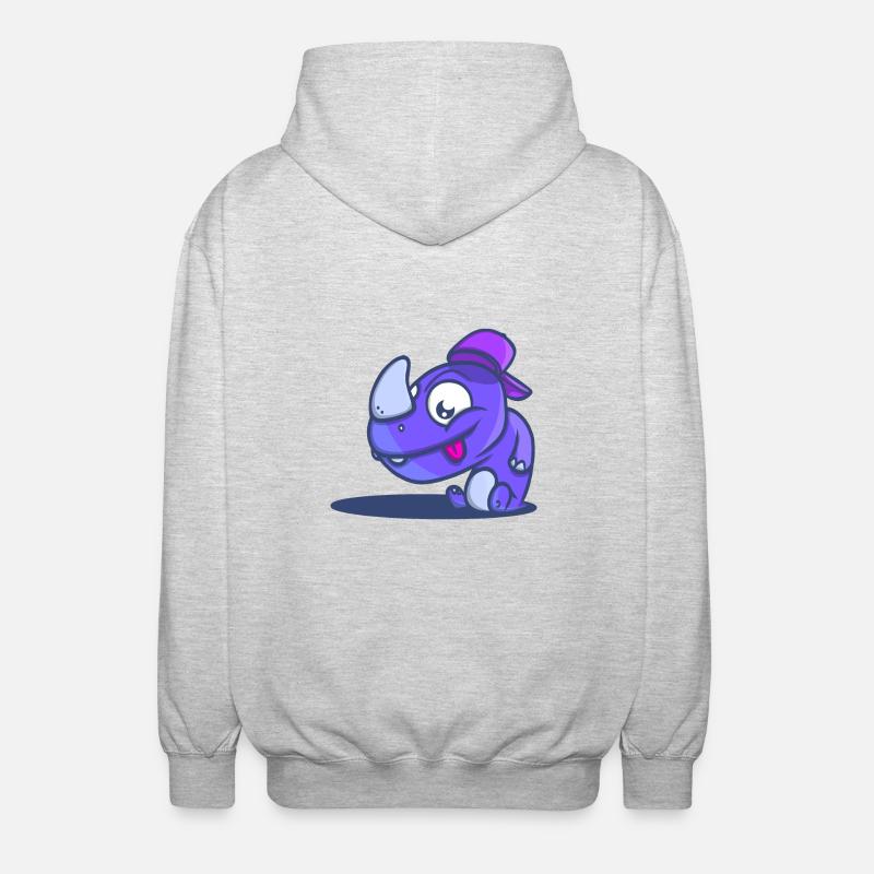 RhinoooBlue - Veste à capuche unisexe - gris clair chiné