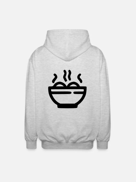 Ramen-Suppe - Unisex Kapuzenjacke - Hellgrau meliert