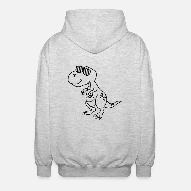 Cool Dinosaurier - Unisex Kapuzenjacke - Hellgrau meliert