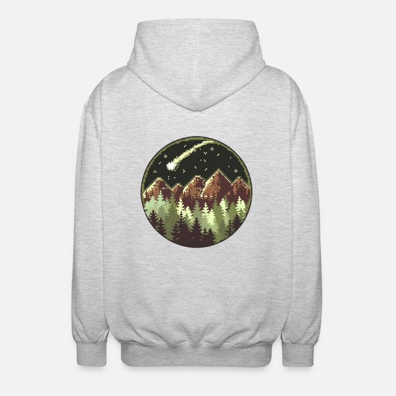 Forêt de pixels - Veste à capuche unisexe - gris clair chiné