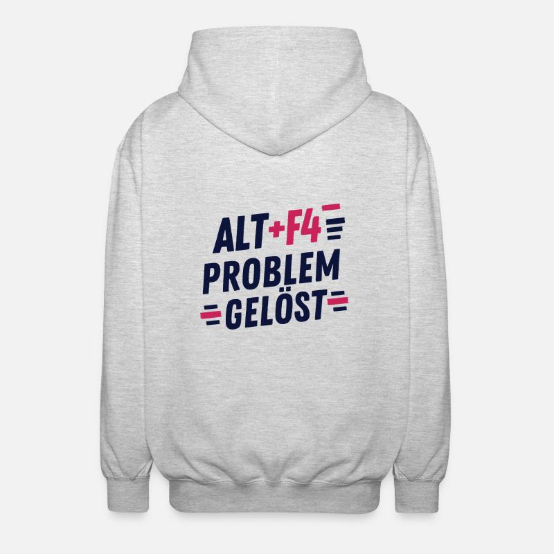 ALT F4 PROBLEM SOLVED - Unisex Kapuzenjacke - Hellgrau meliert