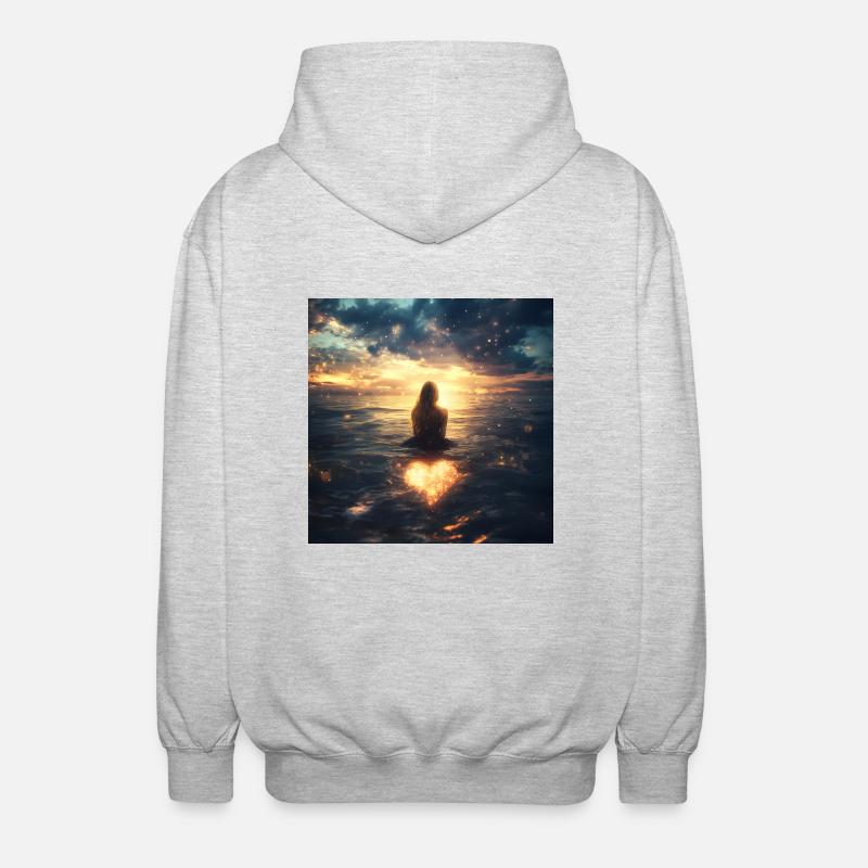 plan céleste - Veste à capuche unisexe - gris clair chiné