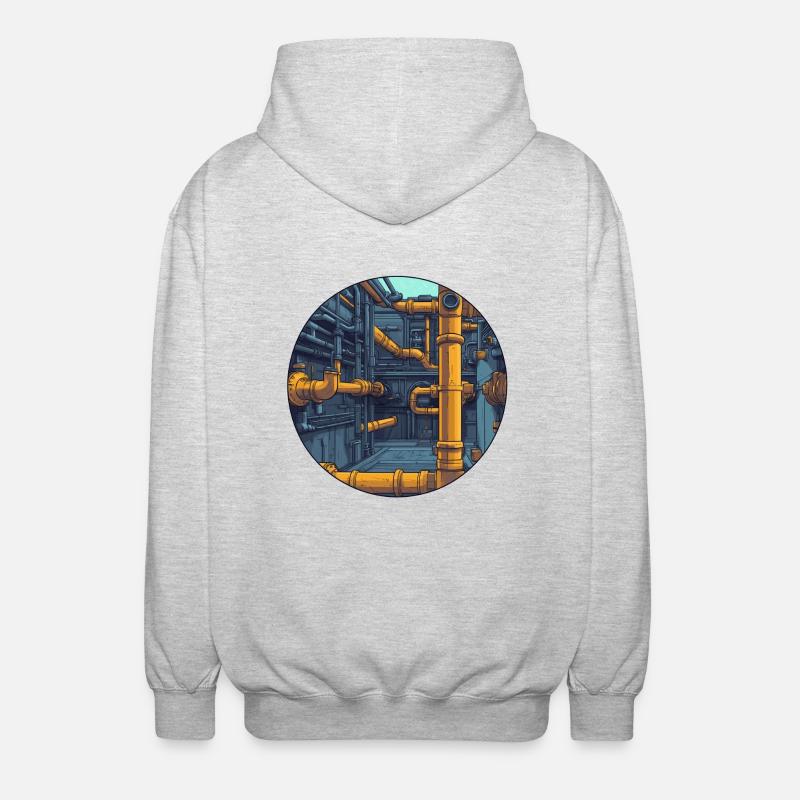 Industrielle Rohrsysteme - Unisex Kapuzenjacke - Hellgrau meliert