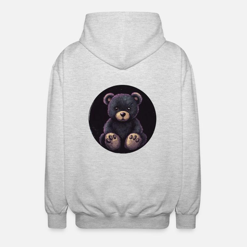 Magical Teddy : élégance sombre - Veste à capuche unisexe - gris clair chiné