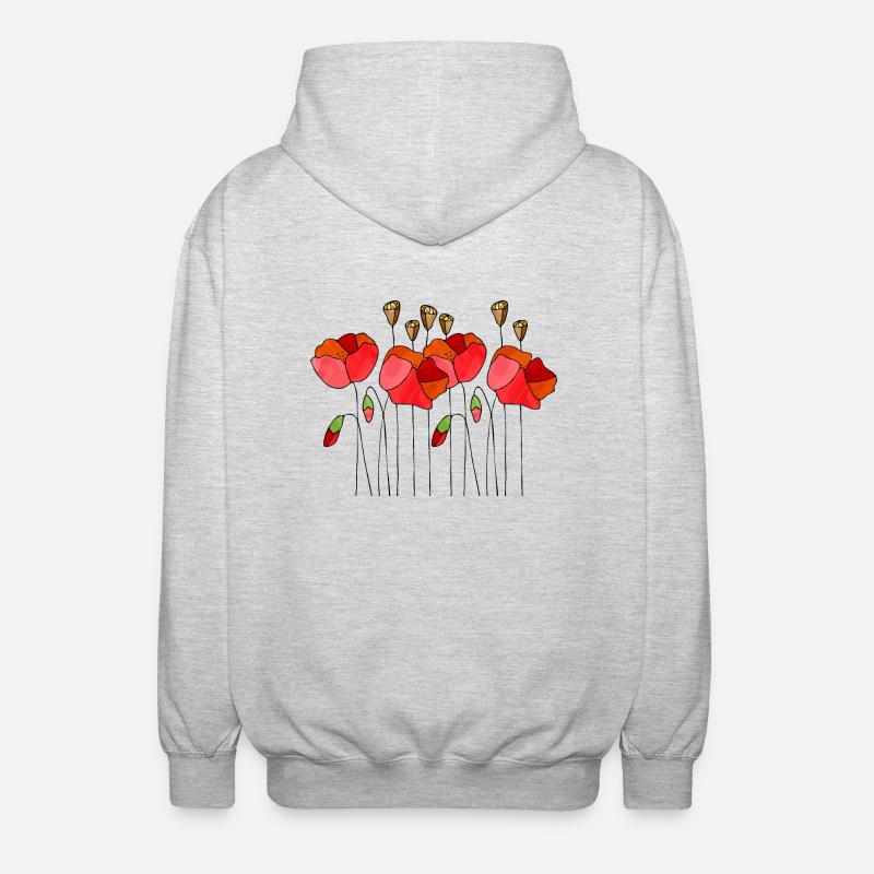 Fleur - Veste à capuche unisexe - gris clair chiné