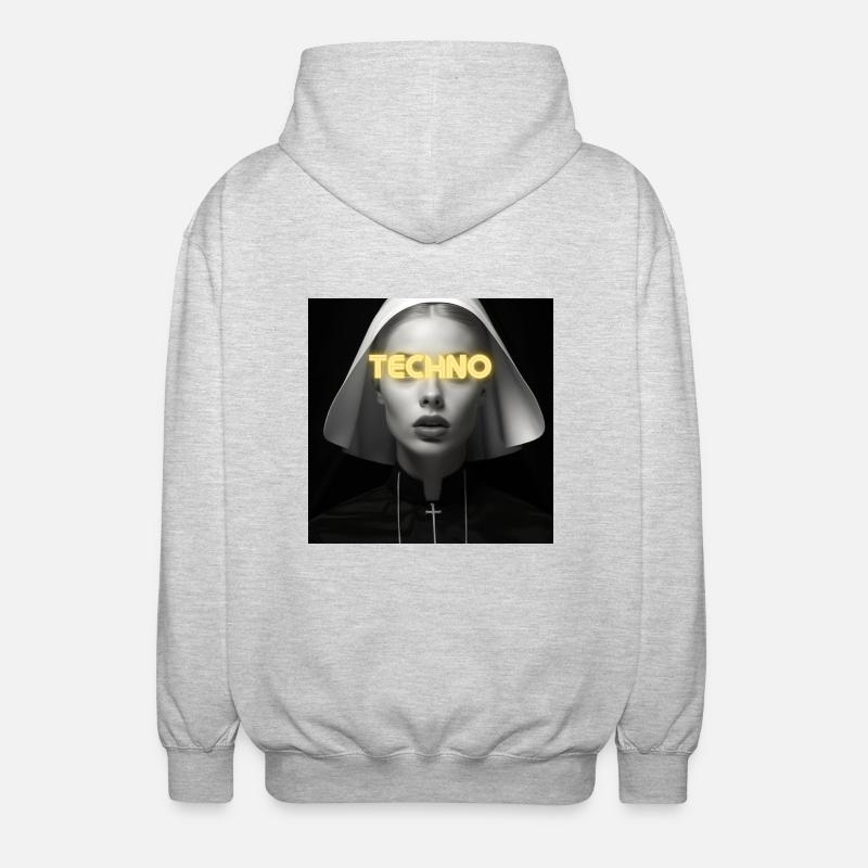 Douce nonne techno - Rave Design - Veste à capuche unisexe - gris clair chiné