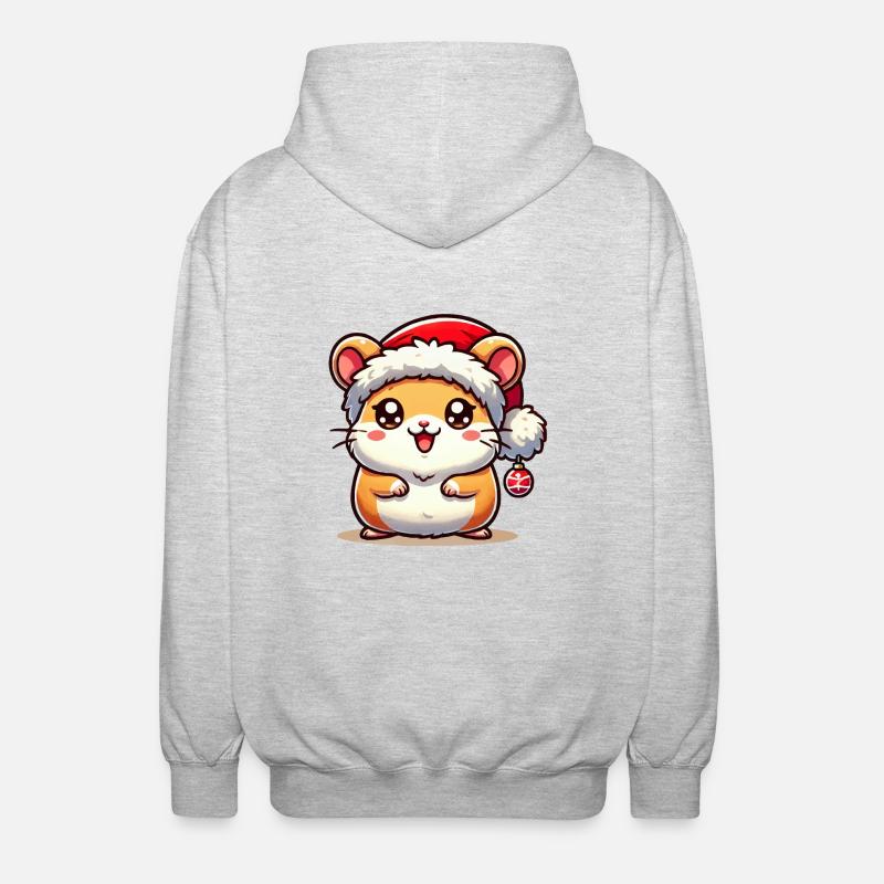Noël hamster - Veste à capuche unisexe - gris clair chiné