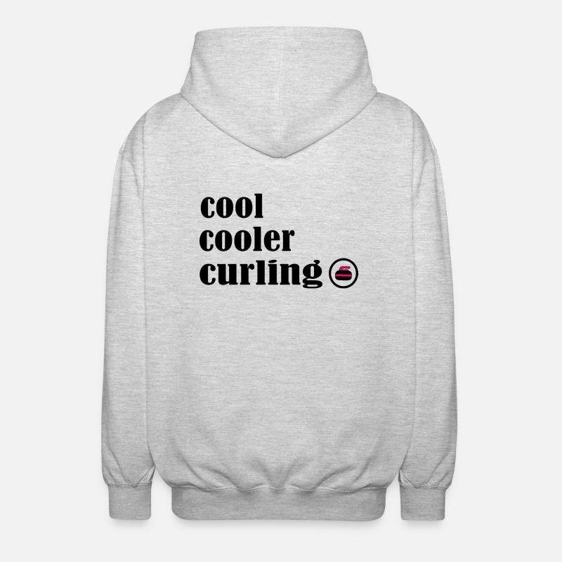 curling eisstockschießen curler curlingsaison - Unisex Hooded Jacket - light heather grey