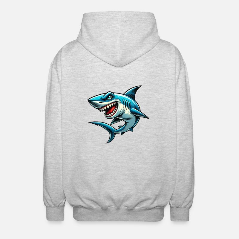 Requin requin - Veste à capuche unisexe - gris clair chiné