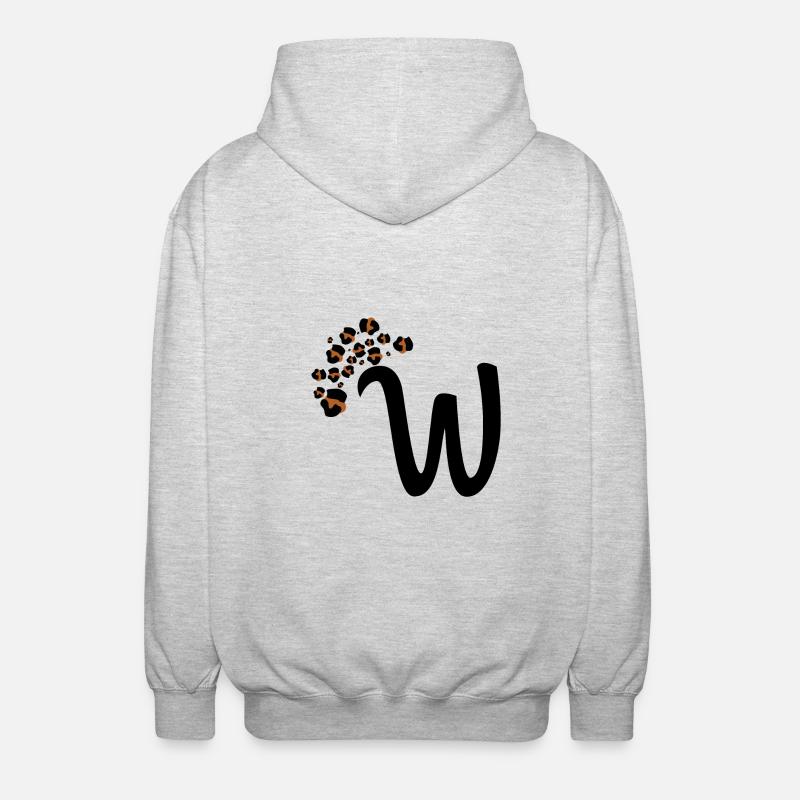 Letter w leopard patterns - Unisex Hooded Jacket - light heather grey