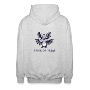 Fledermaus Comic - Unisex Kapuzenjacke - Hellgrau meliert - Hinten - AI Model Male 185 light (185cm)