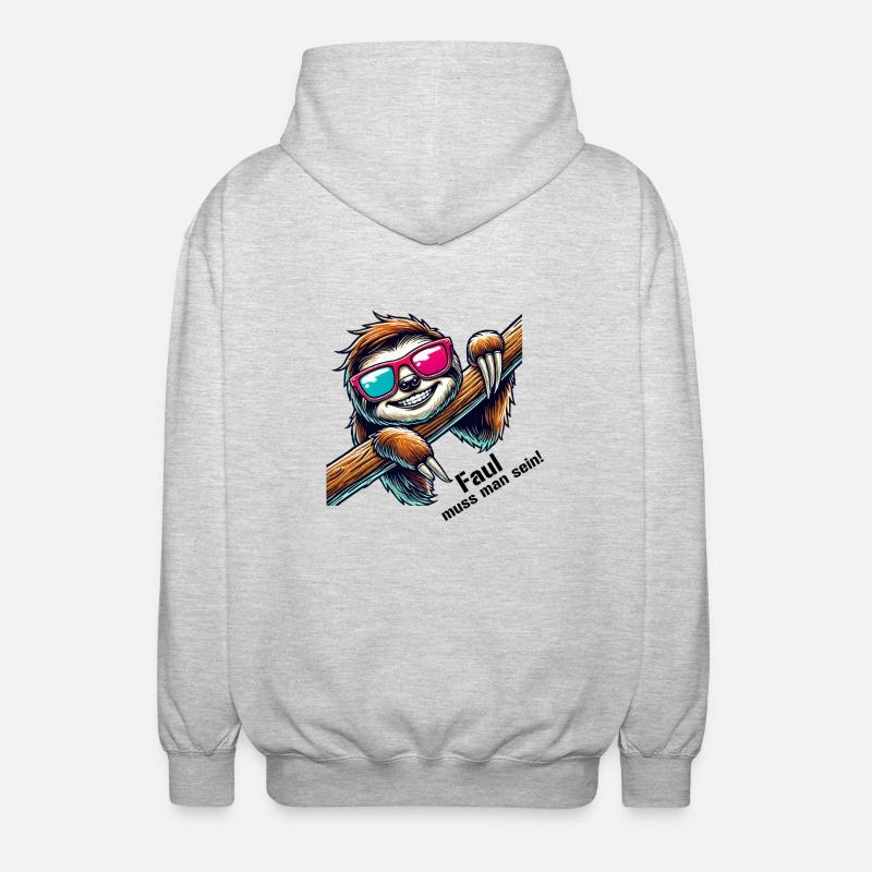 faultier sonnenbrille - Unisex Kapuzenjacke - Hellgrau meliert