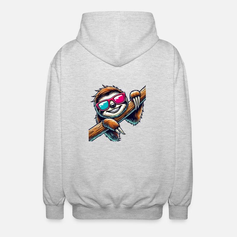 Sloth Sunglasses - Unisex Hooded Jacket - light heather grey