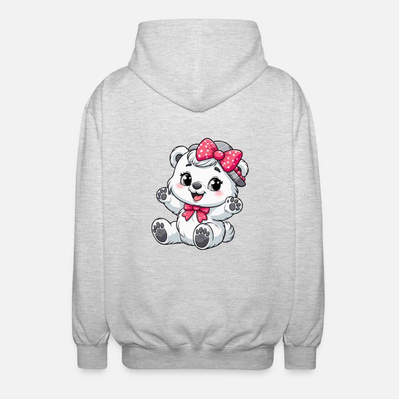 Kleinkind Eisbär Mädchen - Unisex Kapuzenjacke - Hellgrau meliert