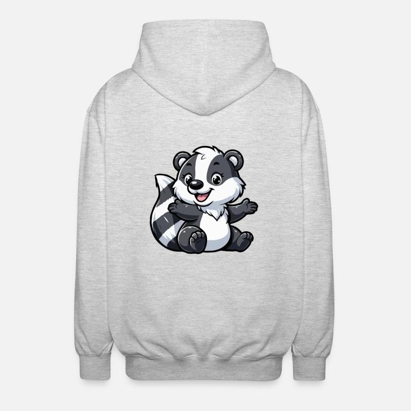 Waschbär Kind - Unisex Kapuzenjacke - Hellgrau meliert