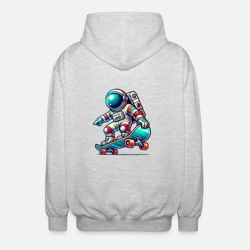 Planche à roulettes astronaute - Veste à capuche unisexe - gris clair chiné