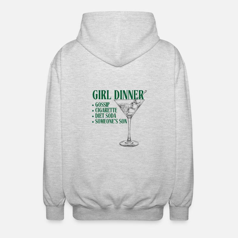 Fille Dîner Vert - Veste à capuche unisexe - gris clair chiné