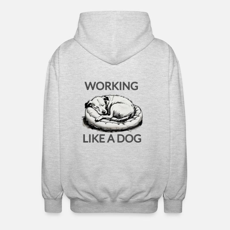 Work like a dog - Unisex Hooded Jacket - light heather grey