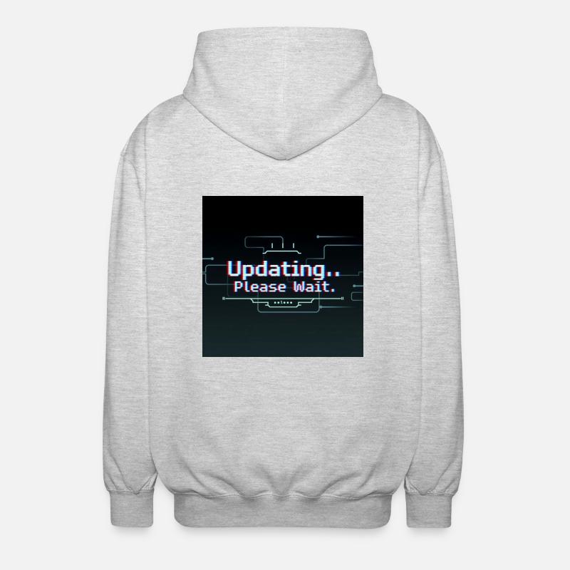 Glitch Update Ladebildschirm - Unisex Kapuzenjacke - Hellgrau meliert