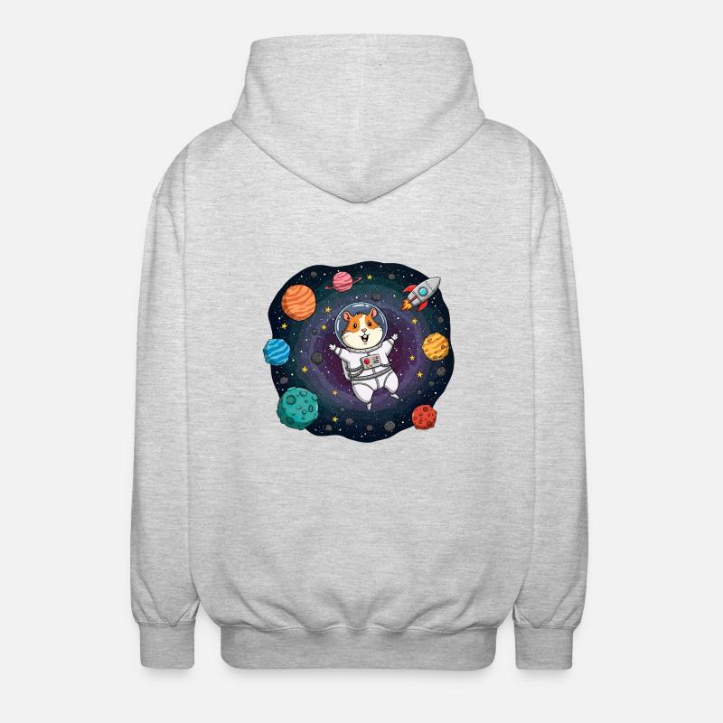 Hamster de l’espace astronaute - Veste à capuche unisexe - gris clair chiné