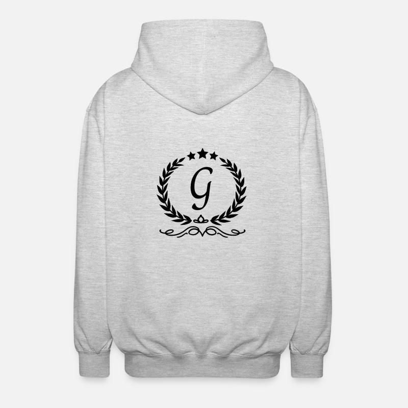 Krone mit Buchstabe g - Unisex Kapuzenjacke - Hellgrau meliert