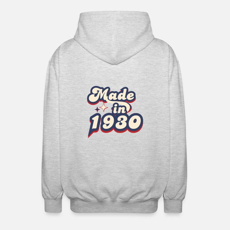 Made in 1930 retro - Veste à capuche unisexe - gris clair chiné