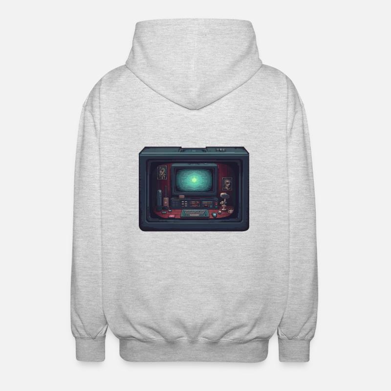 Computer in computer - Unisex Hooded Jacket - light heather grey