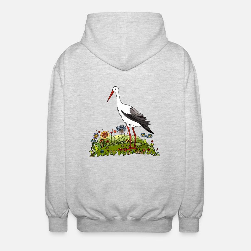 Storchvogel - Unisex Kapuzenjacke - Hellgrau meliert