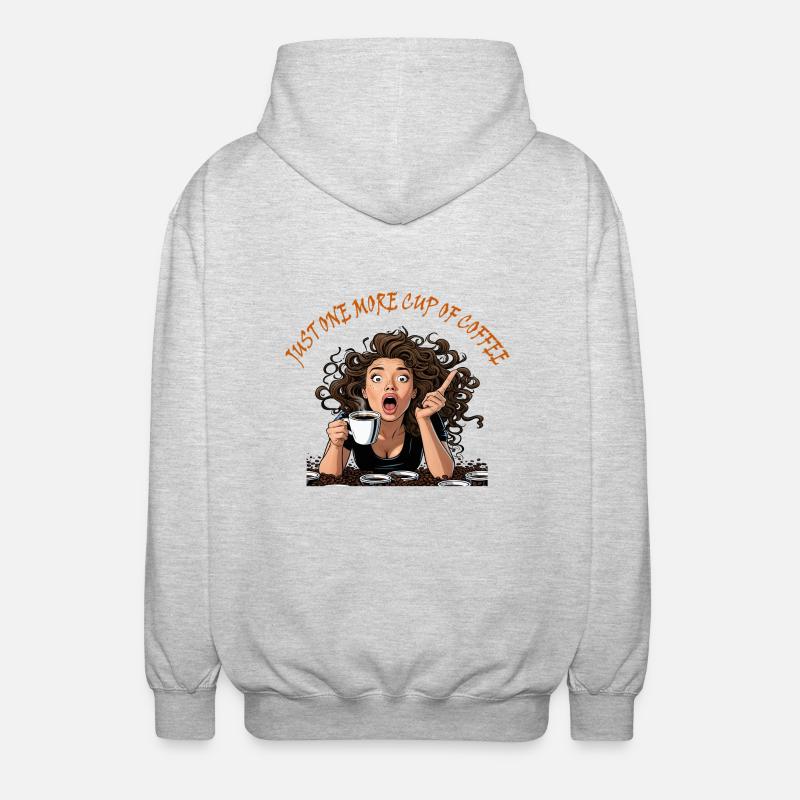 Nur eine weitere Tasse Kaffee - Unisex Kapuzenjacke - Hellgrau meliert