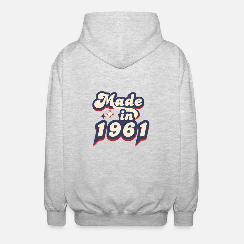 Made in 1961 retro - Veste à capuche unisexe - gris clair chiné