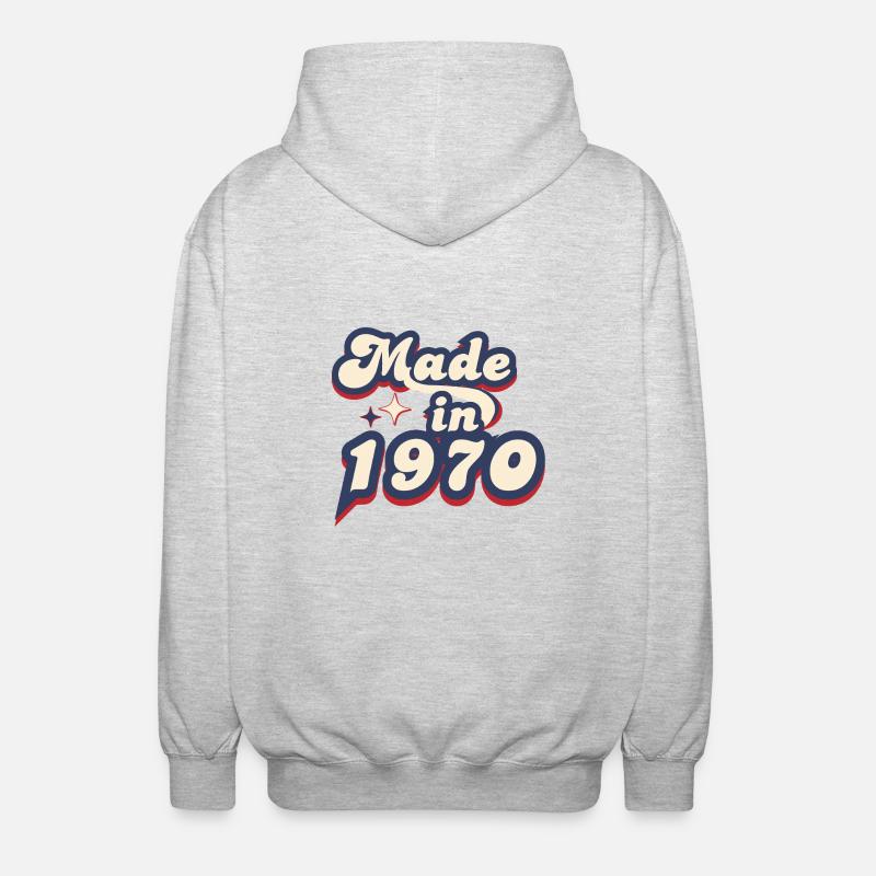 Made in 1970 retro - Veste à capuche unisexe - gris clair chiné