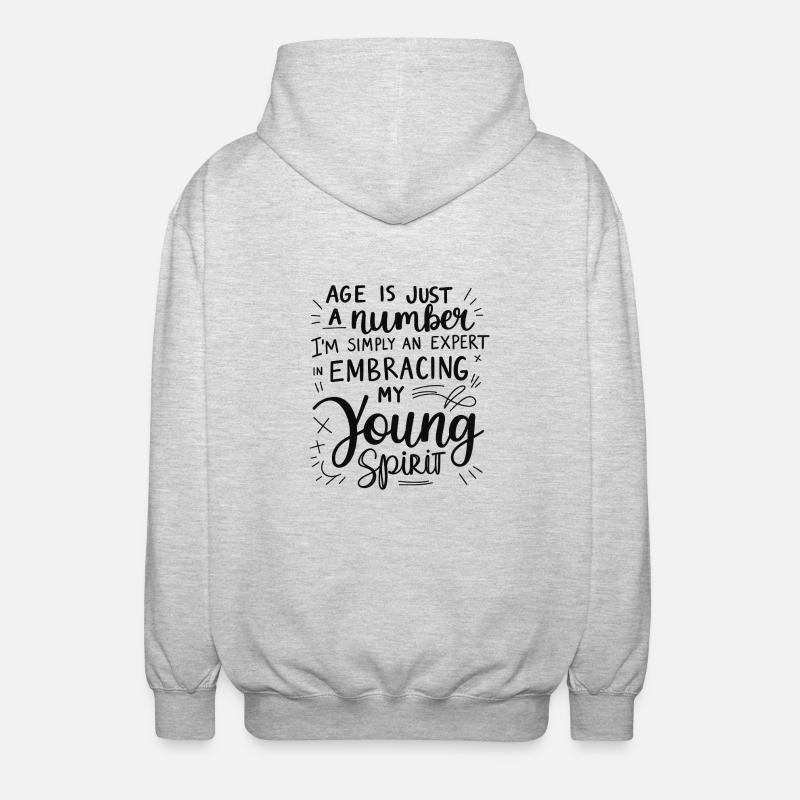Umarme deine Jugend - Unisex Kapuzenjacke - Hellgrau meliert