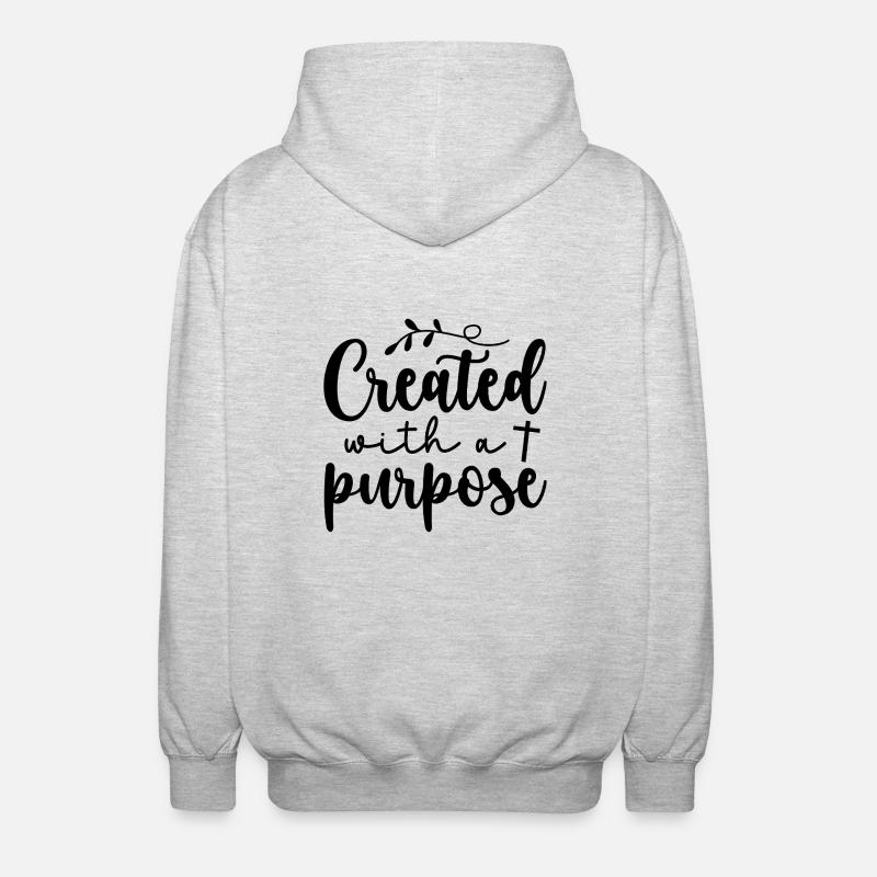 created with a purpose - Unisex Kapuzenjacke - Hellgrau meliert