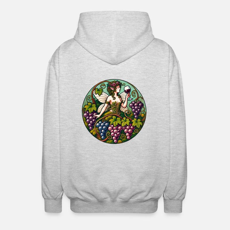 Weinfee - Unisex Kapuzenjacke - Hellgrau meliert
