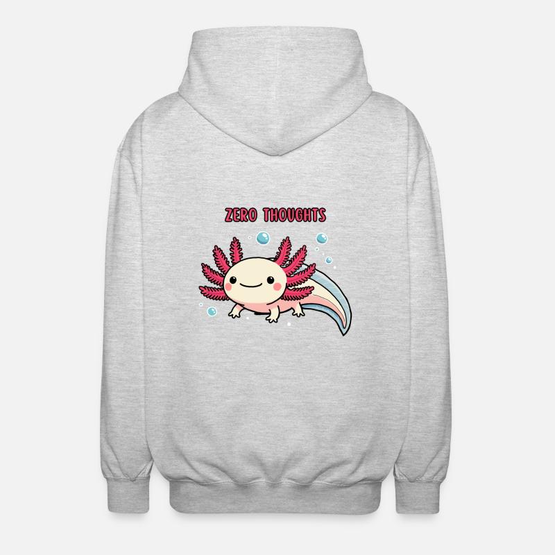 Axolotl - Zero thoughts - Unisex Kapuzenjacke - Hellgrau meliert