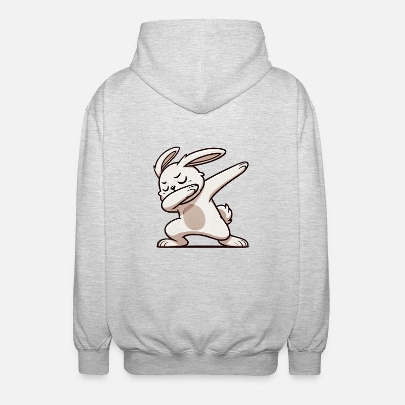 Rabbit Rabbit Dabbing - Unisex Hooded Jacket - light heather grey