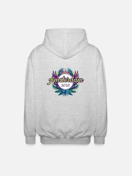 Amsterdam 2025 Team - Unisex Hooded Jacket - light heather grey