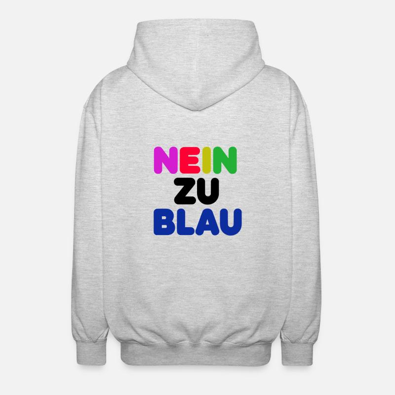 Nein zu blau 1 - Unisex Kapuzenjacke - Hellgrau meliert
