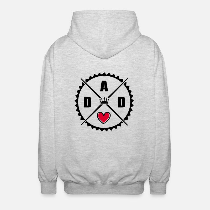 Papa Coeur - Veste à capuche unisexe - gris clair chiné