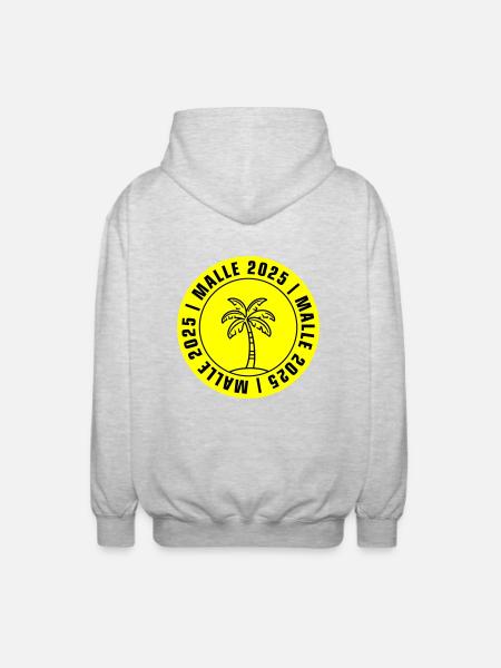 Malle 2025 Palme - Unisex Kapuzenjacke - Hellgrau meliert
