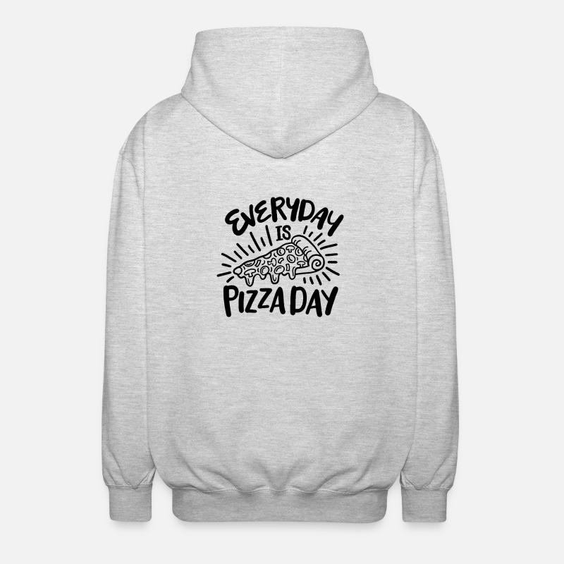 Everyday is pizza day - Unisex Kapuzenjacke - Hellgrau meliert