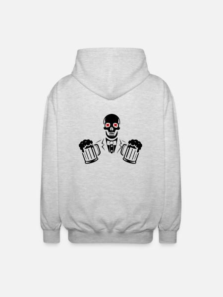 Groom Beer Wedding - Unisex Hooded Jacket - light heather grey