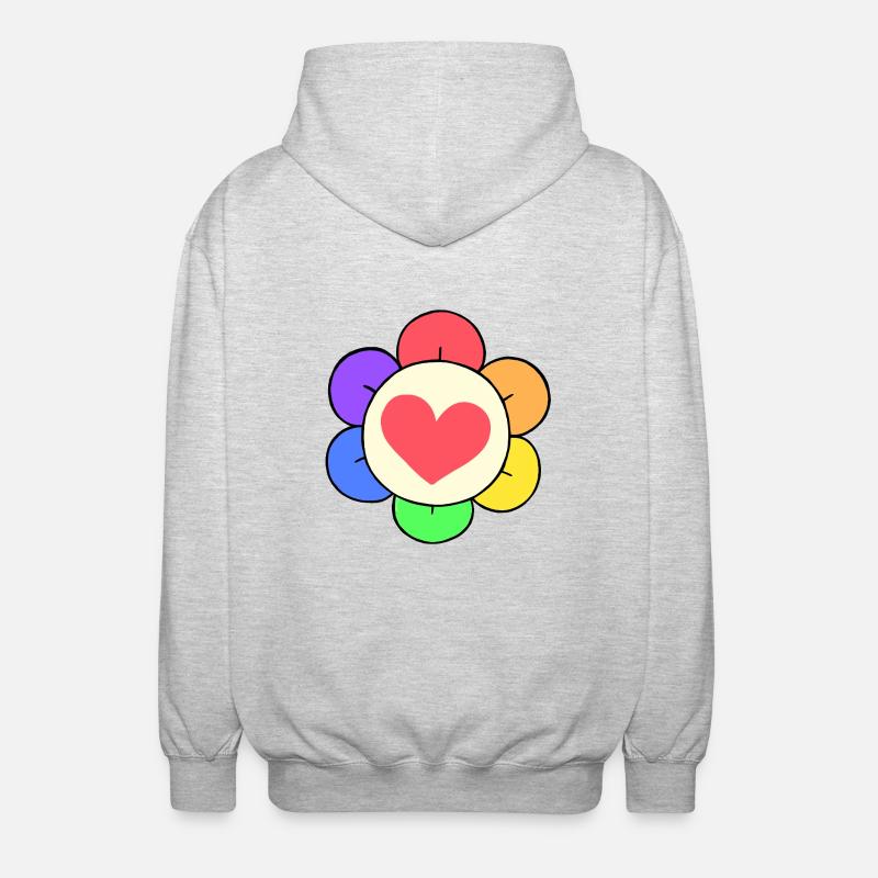 Dandy Regenbogenblume - Unisex Kapuzenjacke - Hellgrau meliert